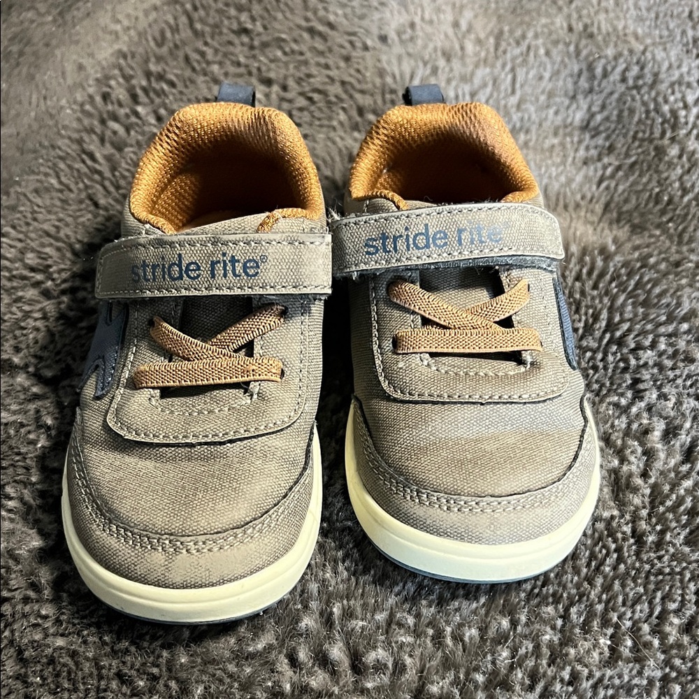 Stride Rite Tan and Gray Kids Sneakers